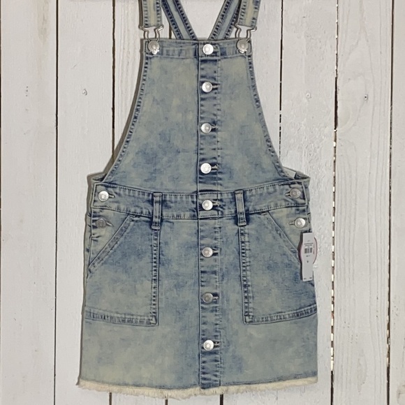 Acid Wash Button Up Skirtall - Picture 7 of 15